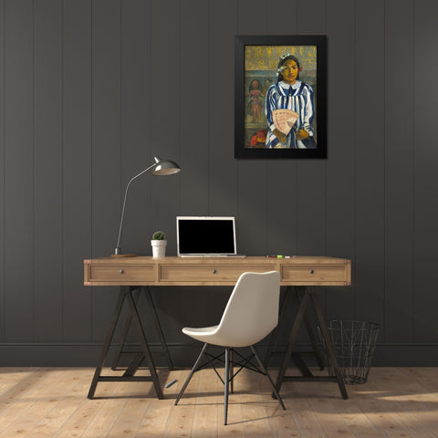 Tehamana Has Many Parents or The Ancestors of Tehamana Black Modern Wood Framed Art Print by Gauguin, Paul