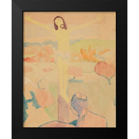 The Yellow Christ Black Modern Wood Framed Art Print by Gauguin, Paul
