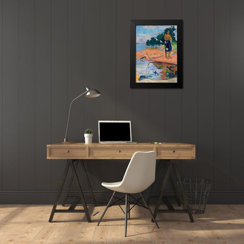 Haere Pape Black Modern Wood Framed Art Print by Gauguin, Paul