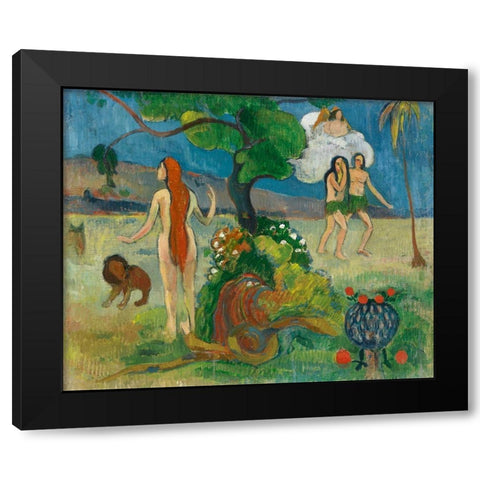Paradise Lost Black Modern Wood Framed Art Print by Gauguin, Paul