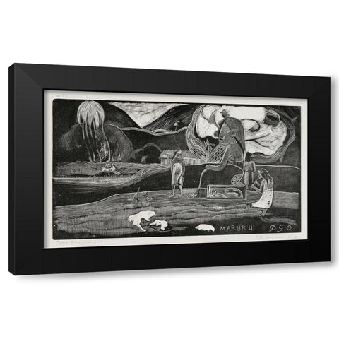 Offerings of Gratitude (Maruru), from the Noa Noa Suite Black Modern Wood Framed Art Print by Gauguin, Paul