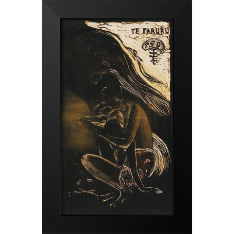 Here We Make Love (Te faruru), from the Noa Noa Suite Black Modern Wood Framed Art Print by Gauguin, Paul