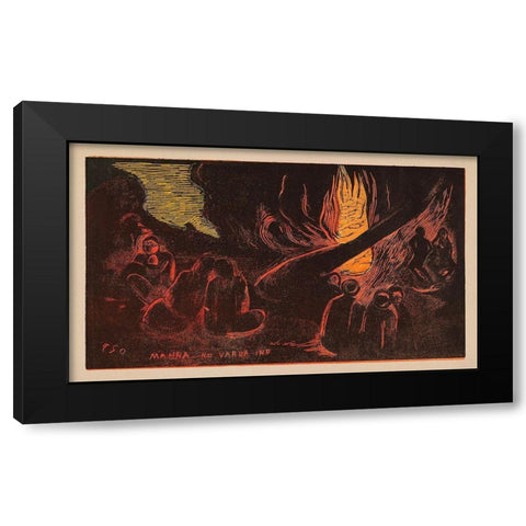 The Devil Speaks (Mahna no varua ino), from the Noa Noa Suite Black Modern Wood Framed Art Print by Gauguin, Paul