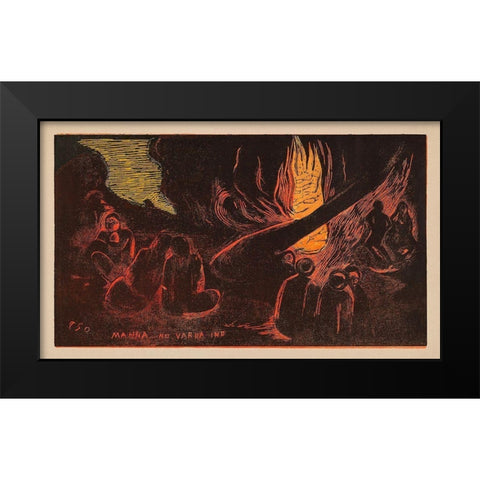 The Devil Speaks (Mahna no varua ino), from the Noa Noa Suite Black Modern Wood Framed Art Print by Gauguin, Paul