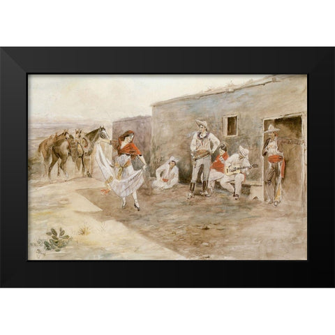 Casa Alegre Black Modern Wood Framed Art Print by Russell, Charles Marion