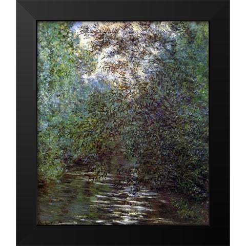 Le Fleuve Aux Saules Black Modern Wood Framed Art Print by Monet, Claude