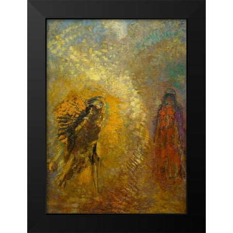 Apparition Black Modern Wood Framed Art Print by Redon, Odilon