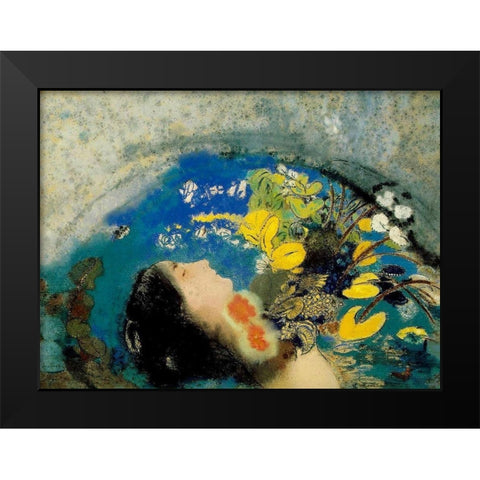 Ophelia, 1900â€“1905 Black Modern Wood Framed Art Print by Redon, Odilon