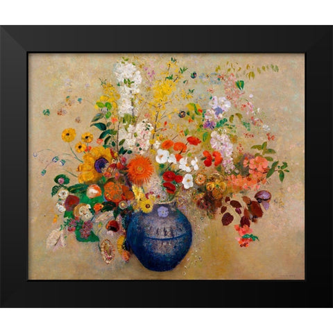 Flowers, 1909 Black Modern Wood Framed Art Print by Redon, Odilon