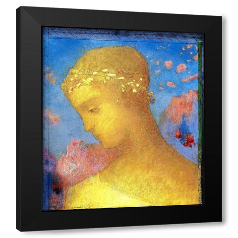 Beatrice Gold Black Modern Wood Framed Art Print with Double Matting by Redon, Odilon