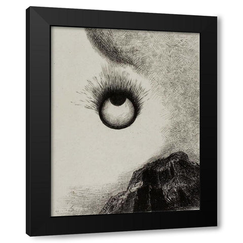 Everywhere eyeballs are aflame Black Modern Wood Framed Art Print with Double Matting by Redon, Odilon