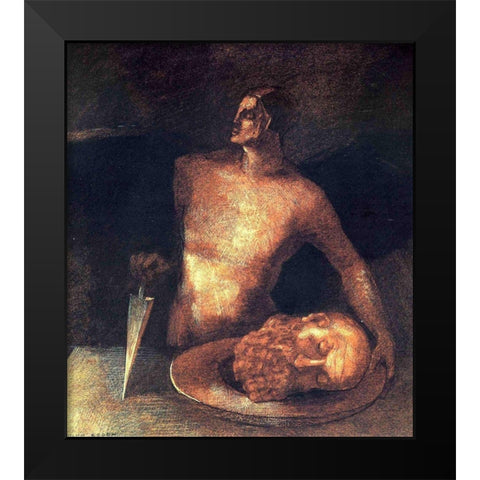 Angel Executions Black Modern Wood Framed Art Print by Redon, Odilon