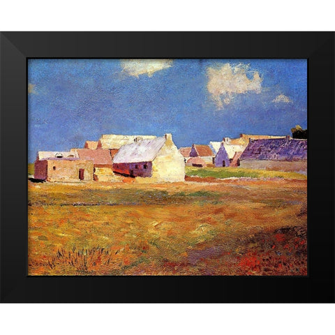 Breton Village Black Modern Wood Framed Art Print by Redon, Odilon