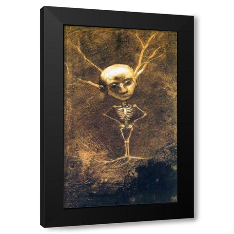 Spirit of the Forest Black Modern Wood Framed Art Print by Redon, Odilon