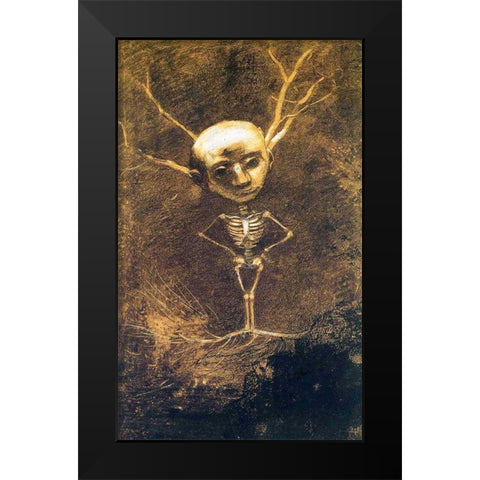 Spirit of the Forest Black Modern Wood Framed Art Print by Redon, Odilon