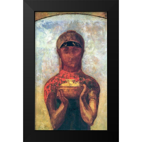 The Cup of Mystery Black Modern Wood Framed Art Print by Redon, Odilon