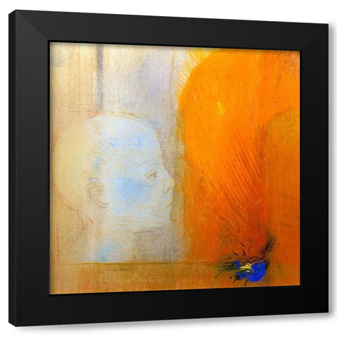 The Child Black Modern Wood Framed Art Print with Double Matting by Redon, Odilon