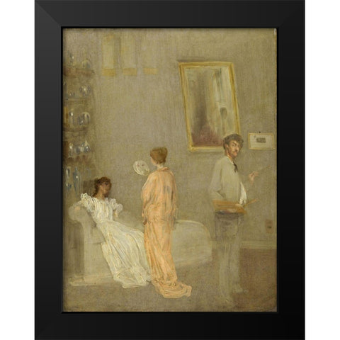 Whistler in his StudioÂ 1865 Black Modern Wood Framed Art Print by Whistler, James McNeill