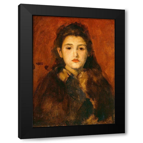 Alice Butt Black Modern Wood Framed Art Print with Double Matting by Whistler, James McNeill