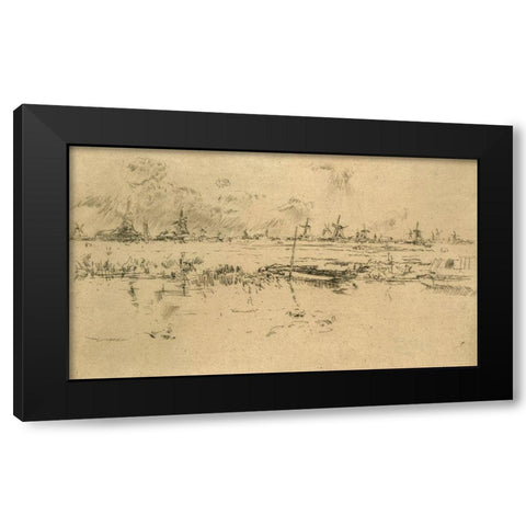 Zaandam, the Netherlands Black Modern Wood Framed Art Print by Whistler, James McNeill