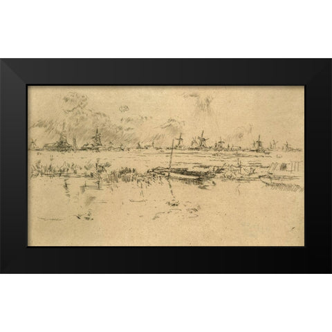 Zaandam, the Netherlands Black Modern Wood Framed Art Print by Whistler, James McNeill