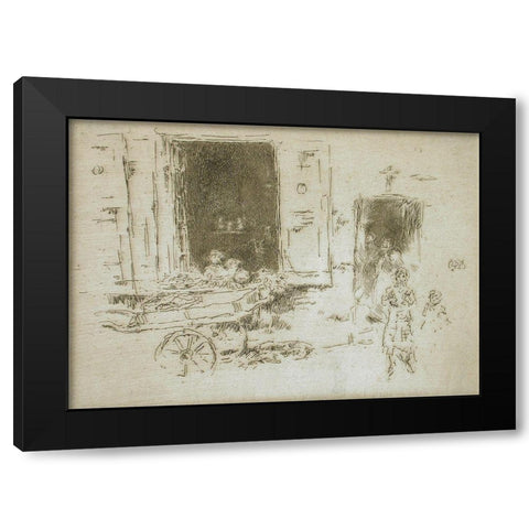 The Barrow,Â Brussels, 1887 Black Modern Wood Framed Art Print with Double Matting by Whistler, James McNeill