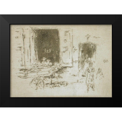 The Barrow,Â Brussels, 1887 Black Modern Wood Framed Art Print by Whistler, James McNeill