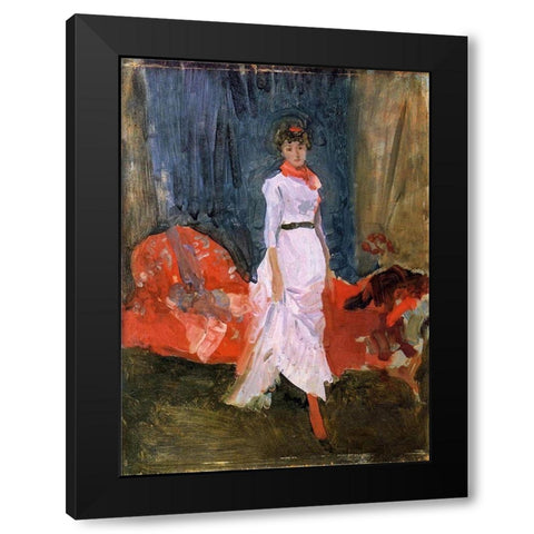Arrangement in Pink, Red and Purple Black Modern Wood Framed Art Print with Double Matting by Whistler, James McNeill