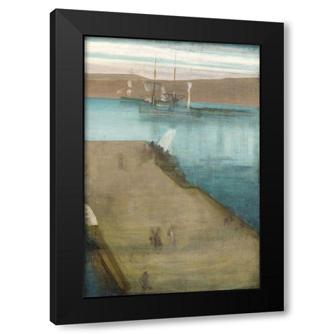 Valparaiso Harbor Black Modern Wood Framed Art Print by Whistler, James McNeill