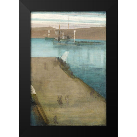 Valparaiso Harbor Black Modern Wood Framed Art Print by Whistler, James McNeill
