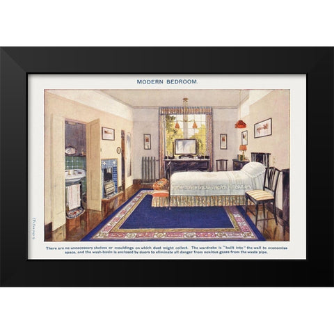 Modern bedroom Black Modern Wood Framed Art Print by Mrs. Beeton''s Book of Household Management