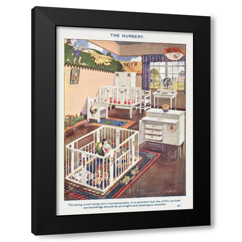 The Nursery Black Modern Wood Framed Art Print by Mrs. Beeton''s Book of Household Management