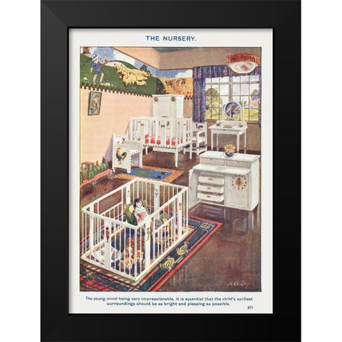 The Nursery Black Modern Wood Framed Art Print by Mrs. Beeton''s Book of Household Management