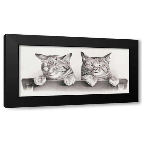 Cats Black Modern Wood Framed Art Print by Hunter, Thomas