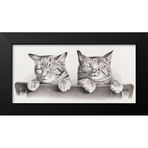 Cats Black Modern Wood Framed Art Print by Hunter, Thomas