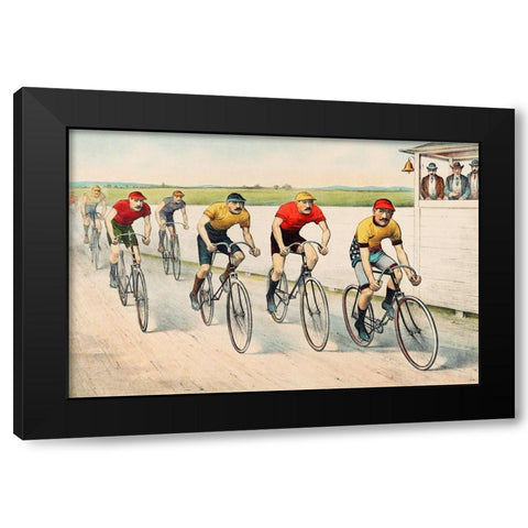 Wheelman in a Red Hot Finish Black Modern Wood Framed Art Print by Cameron, John