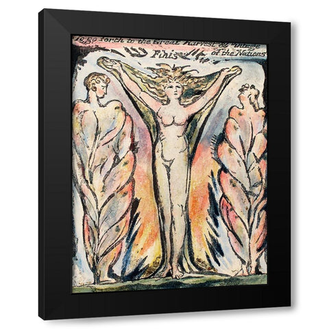 To go forth to the Great Harvest from Milton Black Modern Wood Framed Art Print with Double Matting by Blake, William