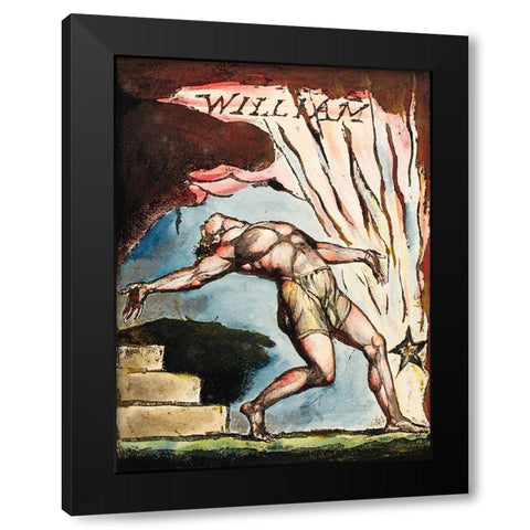 William illustration from Milton Black Modern Wood Framed Art Print by Blake, William