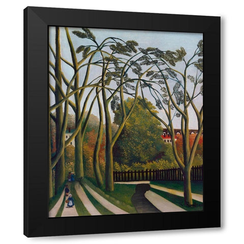 The Banks of the Bievre near BicetreÂ  1909 Black Modern Wood Framed Art Print by Rousseau, Henri