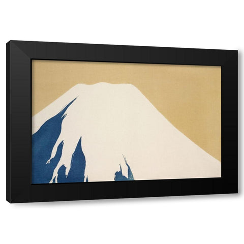 Mount Fuji from Momoyogusa Black Modern Wood Framed Art Print with Double Matting by Sekka, Kamisaka