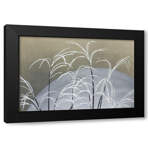 Frost from Momoyogusa Black Modern Wood Framed Art Print with Double Matting by Sekka, Kamisaka