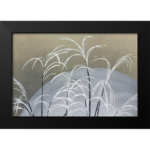 Frost from Momoyogusa Black Modern Wood Framed Art Print by Sekka, Kamisaka
