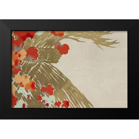 Flowers from Momoyogusa Black Modern Wood Framed Art Print by Sekka, Kamisaka