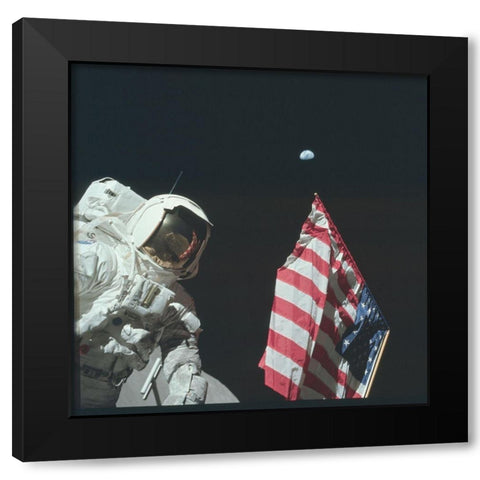 Apollo 17 Black Modern Wood Framed Art Print by NASA