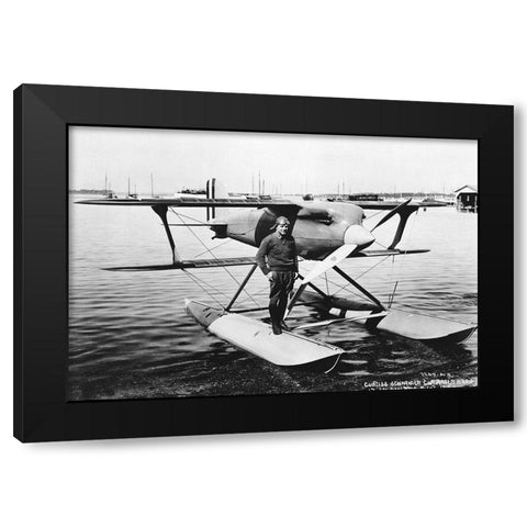 Curtiss Racer Black Modern Wood Framed Art Print with Double Matting by NASA