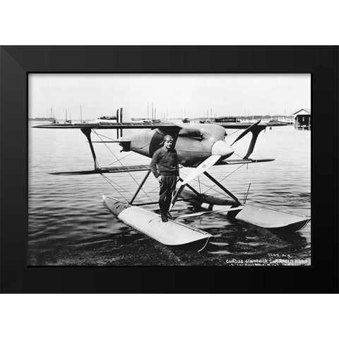 Curtiss Racer Black Modern Wood Framed Art Print by NASA