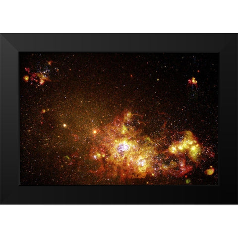 Fireworks of Star Formation Light Up a Galaxy Black Modern Wood Framed Art Print by NASA