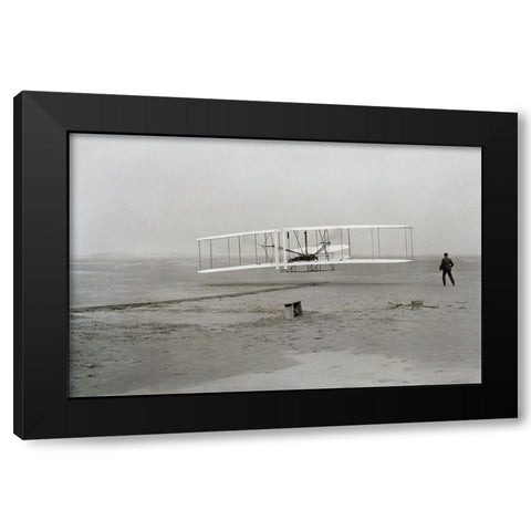 First Flight, December 17, 1903 Black Modern Wood Framed Art Print by NASA