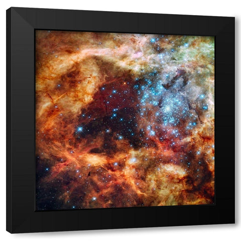 Hubbles view of a grand star forming region Black Modern Wood Framed Art Print with Double Matting by NASA