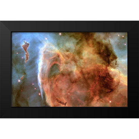 Light and Shadow in the Carina Nebula Black Modern Wood Framed Art Print by NASA